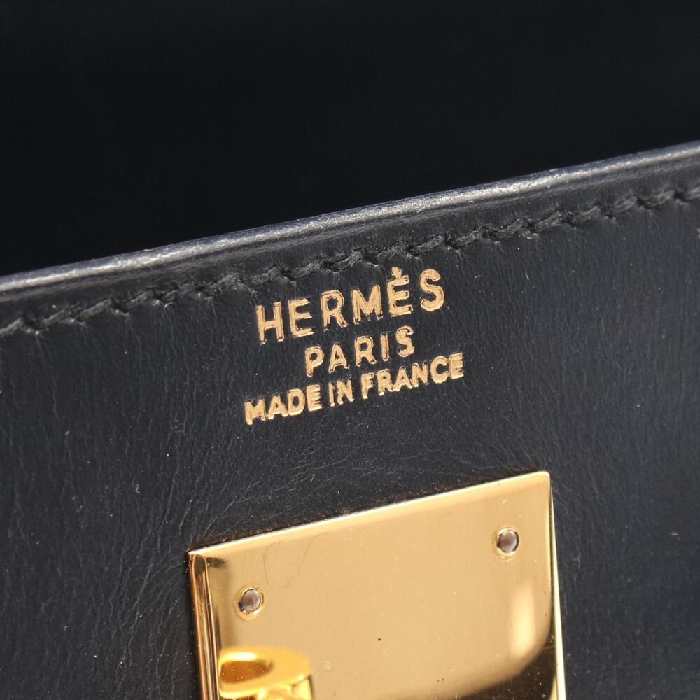 Hermes Kelly 32, 2-way handbag, calfskin (box calf leather), black. - Picture 4 of 13